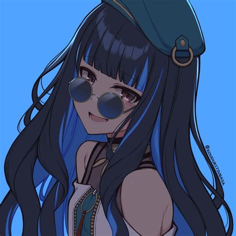 Safebooru 1girl Beret Black Hair Blue Background Blue Hair Colored Inner Hair Fategrand Order