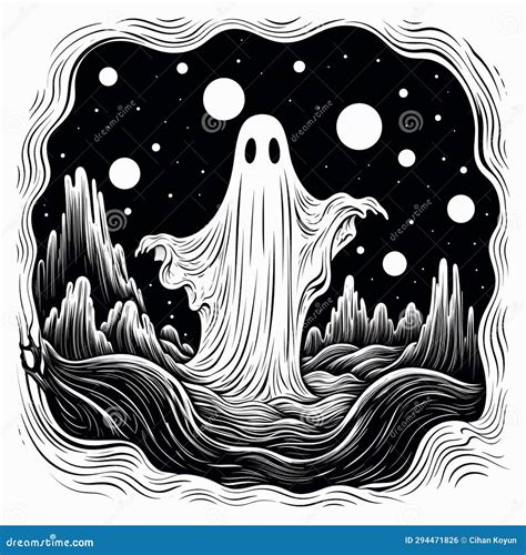 Funny Hand Drawn Spectre Stock Illustration Illustration Of