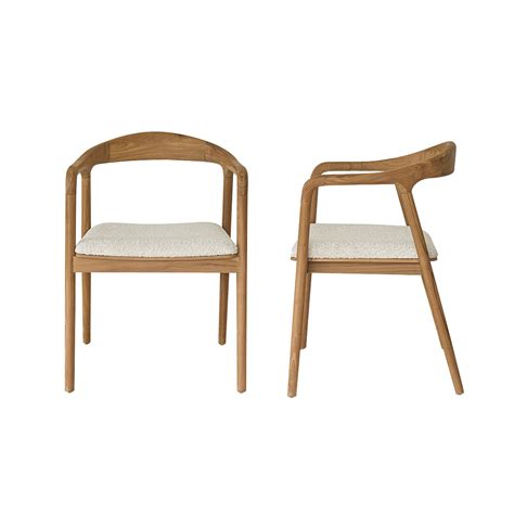 Lot De 2 Chaises En Teck Massif Assise Bouclette AMBRE Berah Getah