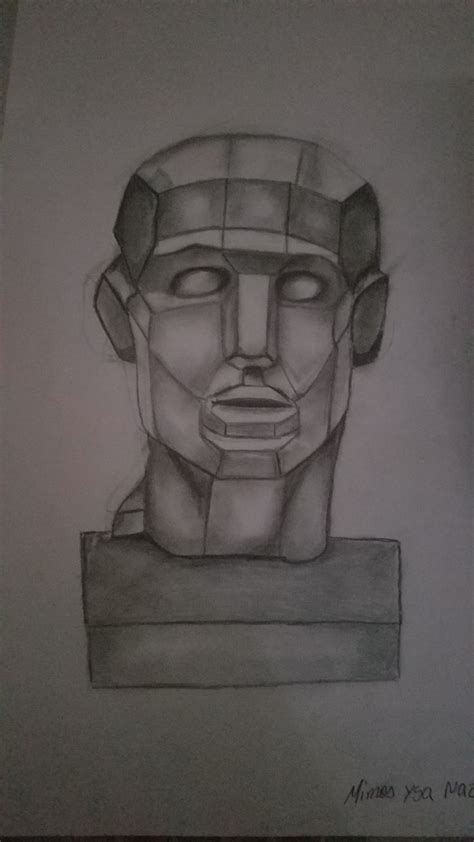 A Drawing Of An Egyptian Bust