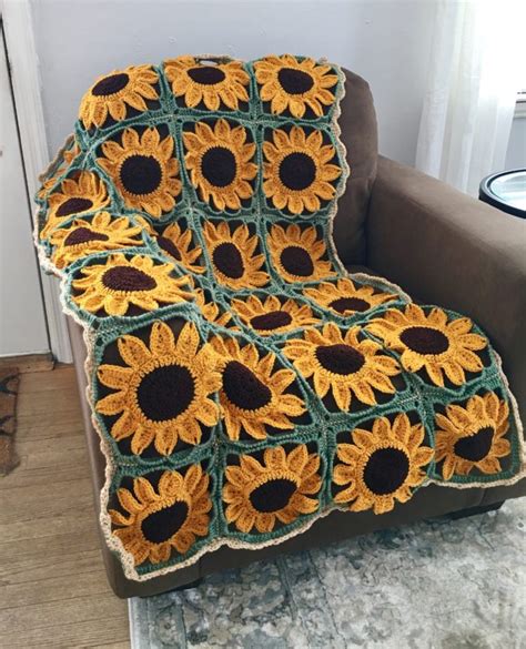 Crochet Afghan Sunflower Pattern Amelia S Crochet