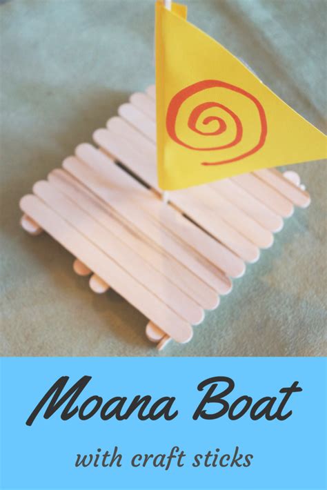 Disney Moana Boat Craft Ship Made With Craft Sticks Disney Moana