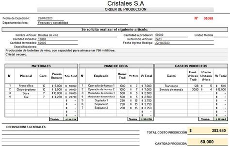 Formato Orden De Producci N Produccion Google Imagenes Formato