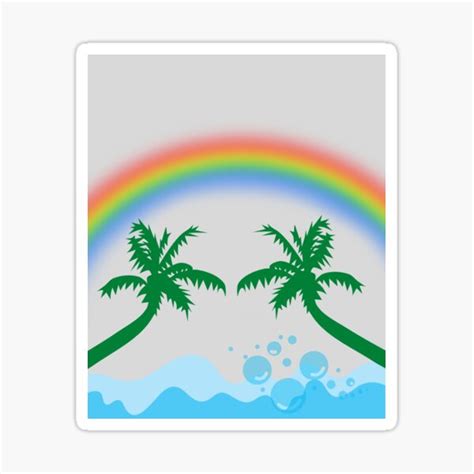 "rainbow with palm tree" Sticker for Sale by Nafeesdesign | Redbubble