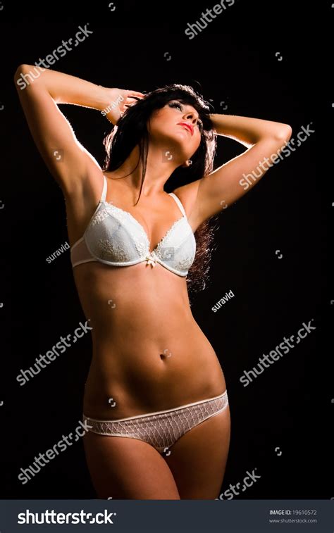 Sexy Woman Lingerie On Black Background库存照片19610572 Shutterstock