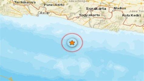 Gempa Guncang Yogyakarta Minggu 12 Maret 2023 Pusat Guncangan Di Laut