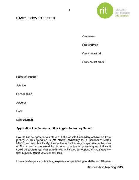 Sample Cover Letter Templates At