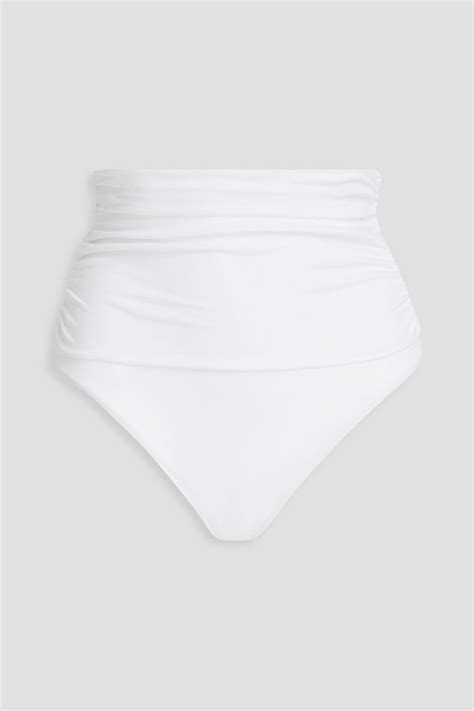 MELISSA ODABASH Hoch sitzendes Bikini Höschen mit Raffungen THE OUTNET