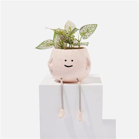 Pink Smiling Sitting Planter W Dangling Legs Face Pot For Etsy