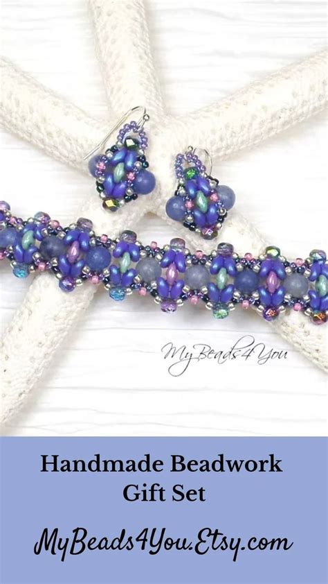 Handmade Blue Pink Green Silver Beadwork Bracelet Gift For Women Seed