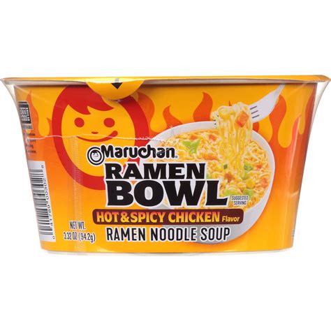 Maruchan Bowl Hot Spicy Chicken Flavor Ramen Noodles With Vegetables Oz Pack Of