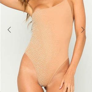 Beach Bunny Swim Jett Nude One Piece Swimsuit With Pearl Details Poshmark