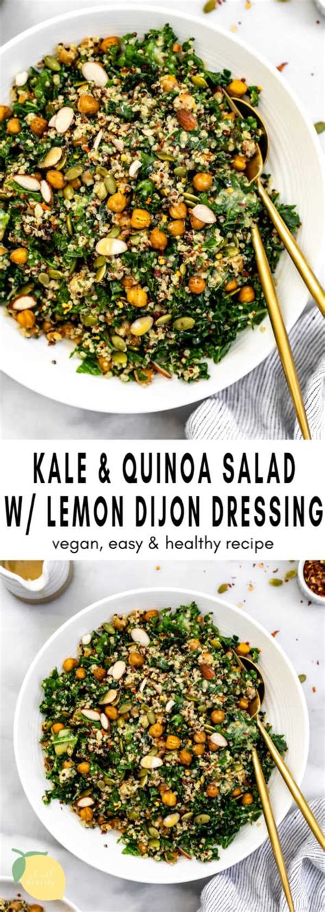 Kale Quinoa Salad Lemon Dijon Dressing Recipe Healthy Salad