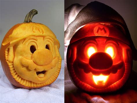 Mario Pumpkin 27 Geeky Pumpkins To Inspire Your Halloween Decor Popsugar Tech