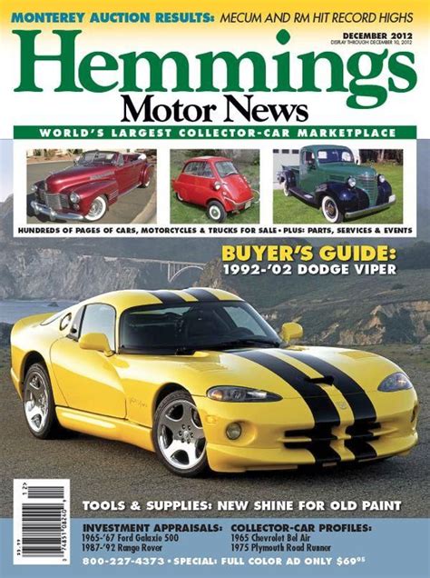 Upcoming 1992 2002 Dodge Viper Buyers Guide Hemmings Daily