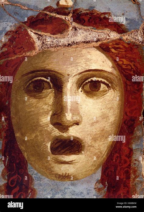 Pompeii Casa Del Bracciale D Oro Theatre Mask Stock Photo Alamy