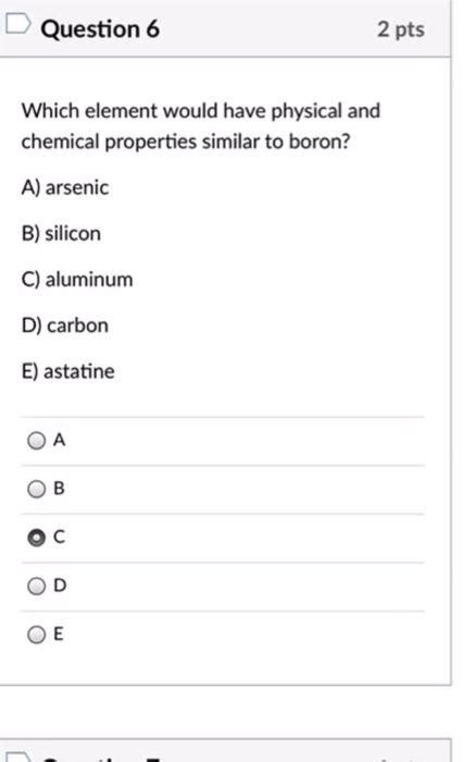 Solved Question 6 2 Pts Which Element Would Have Physical