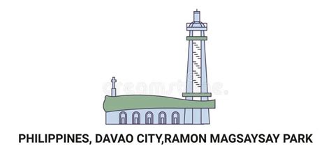 Philippines Davao City Ramon Magsaysay Park Travel Landmark Vector