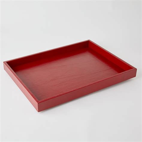 deep red leather tray