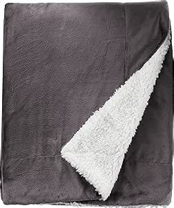 Northpoint Cashmere Velvet Reverse To Cloud Sherpa Throw Charcoal