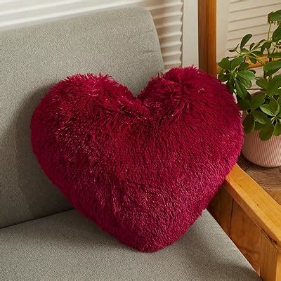 Amazon XVTRU Soft Heart Shaped Pillows Cute Hot Pink Heart