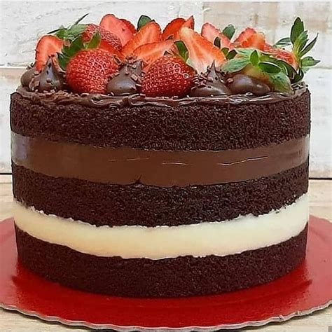 Tortas E Bolos De Chocolate - Bolo de Chocolate com Morangos