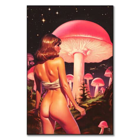 Trippy Nude Woman Mushroom Forest Big Wall D Cor