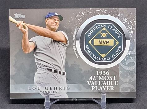 Lou Gehrig Topps Update Series Al Mvp Commemorative Medallion