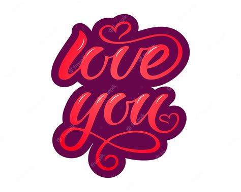 Premium Vector Love You Vector Calligraphy Phrase