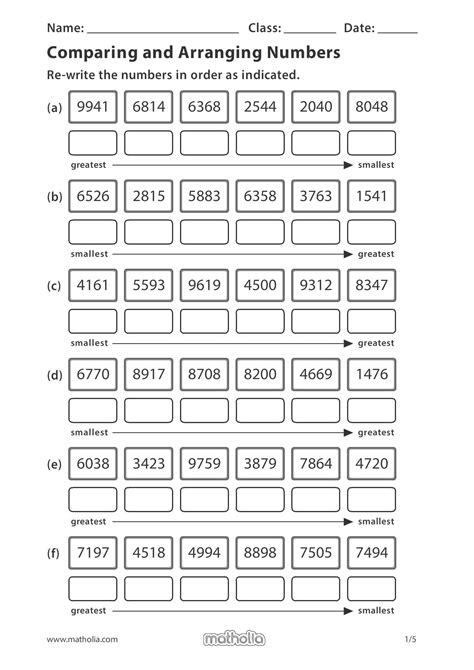 Number System Grade 6 Worksheet