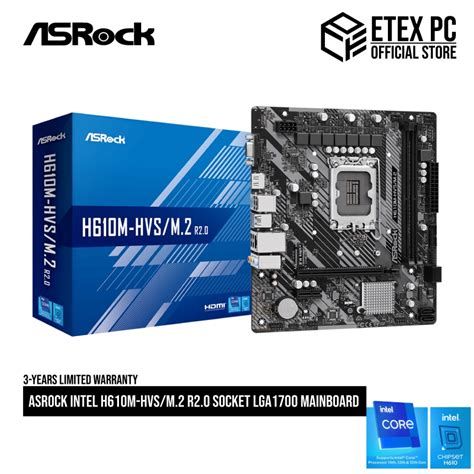 ASRock Intel H610M-HVS/M.2 R2.0 Socket LGA1700 Mainboard # ASRK-H610M