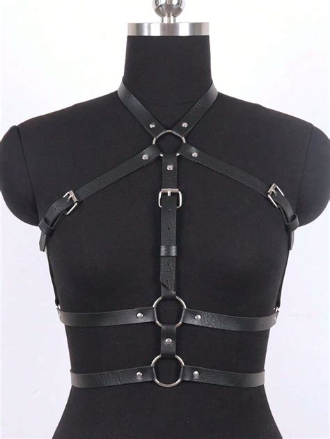 Women Sexy Pu Leather Lingerie Body Harness Set Gothic Bondage Thigh Garter Belt Erotic