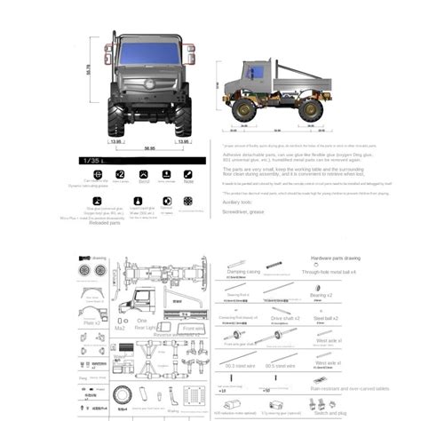 Rc 135 Rc Unimog Tipper Kit With N20 Motor Vajjexrc
