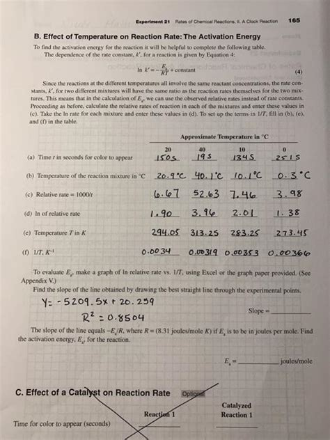 Solved Data And Calculations Rates Of Chemical Reactions Chegg