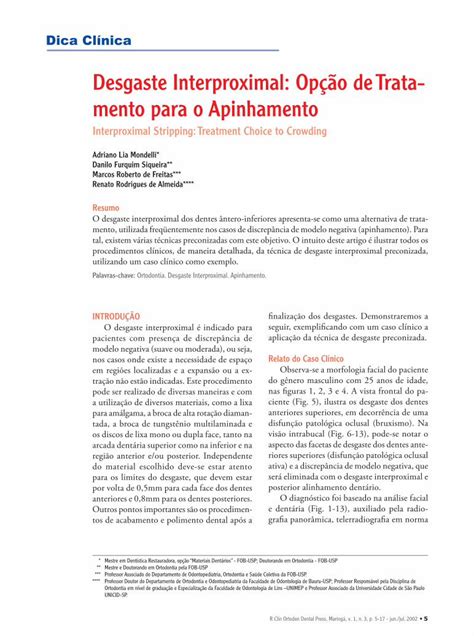 PDF Desgaste Interproximal Opção de Trata mento para o 6 R