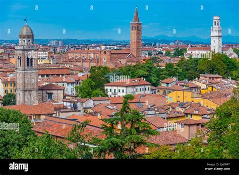 Aerial View Of Verona From Giardino Giusti Italy Stock Photo Alamy