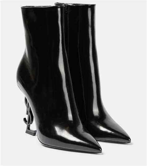 Opyum Leather Ankle Boots In Black Saint Laurent Mytheresa