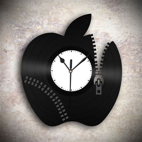 Apple Clock Unique Wall Clock Cool Wall Clock Modern Wall Clock