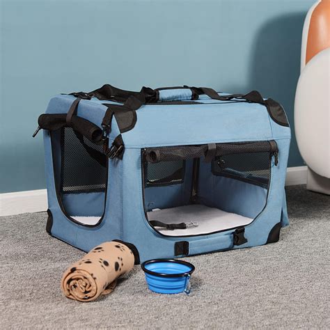 Tucker Murphy Pet™ Portable Collapsible Dog Crate, Travel Dog Crate 24X17x17 With Soft Warm