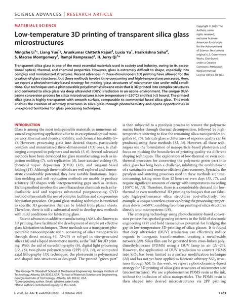 Pdf Low Temperature 3d Printing Of Transparent Silica Glass