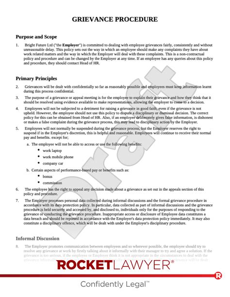 What Is A Grievance Procedure - Printable Forms Free Online