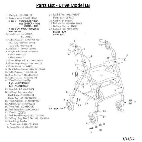 Walker Parts Drive Lb Rollator Rollator Replacement Parts