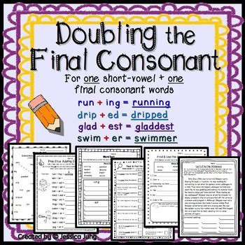 Doubling Final Consonant Worksheet