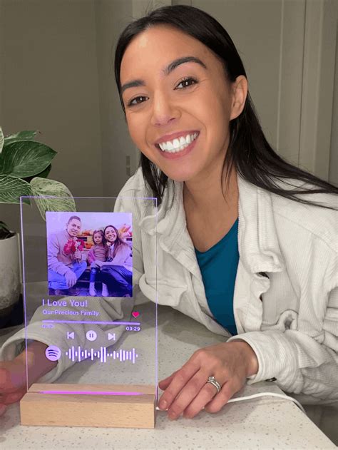 Customizable Spotify Photo Music Plaque Night Light And Message