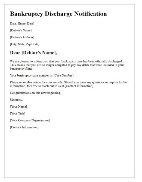 Letter Template For Dismissed Bankruptcy Removal Free Samples In Pdf