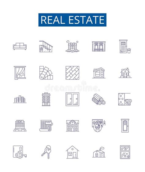 Real Estate Line Icons Signs Set Design Collection Of Property Homes