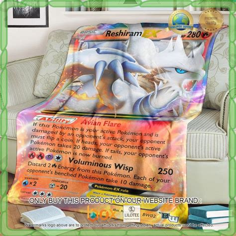 HOT Fleece Blanket Reshiram EX Custom Pokemon Custom Pokemon Boxbox Branding Luxury T Shirts