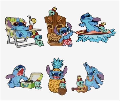 Lilo Stitch Summer Stitch Blind Box Pin Set At Hot Topic Disney Pins Blog