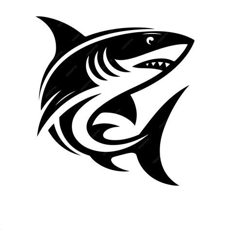 Shark минималистский и плоский логотип векторный шаблон логотипа акулы ...