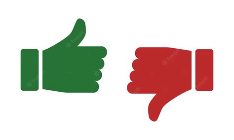 Premium Vector Thumb Up And Thumb Down Vector The Thumbs Up And